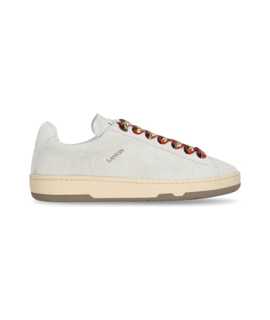 【関税込み】Lanvin ベージュ Curb ラフィア スニーカー SUEDE CURB LITE SNEAKERS WHITE | Lanvin