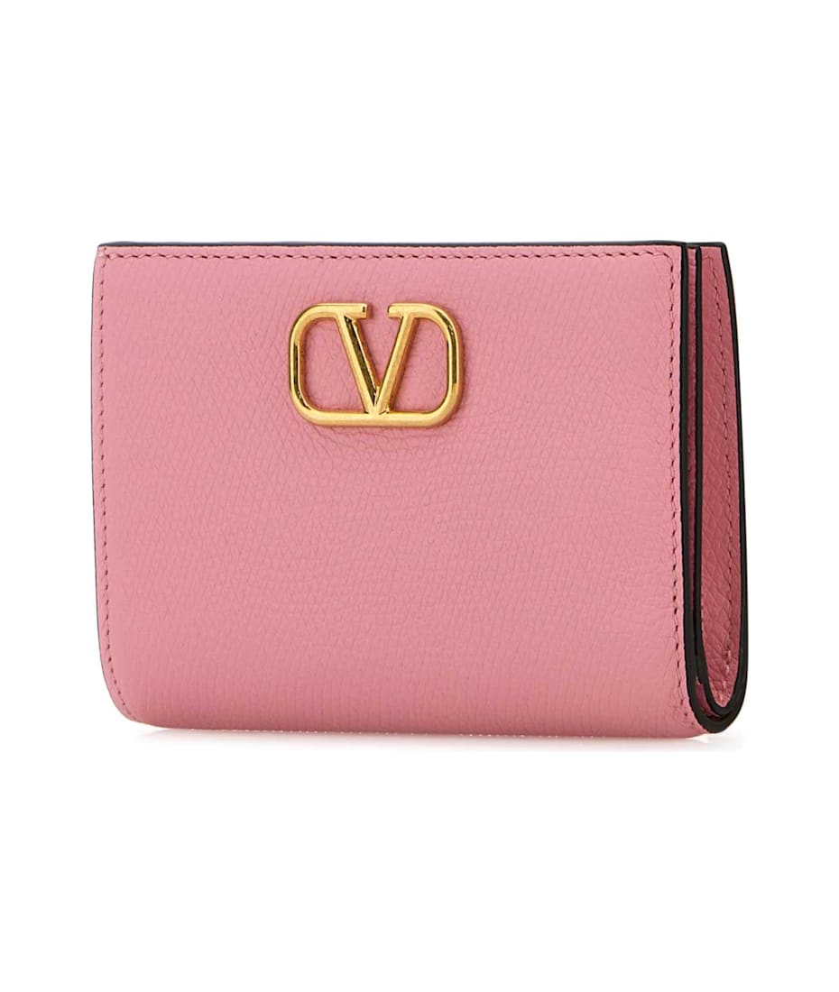 【関税&送料込】Valentino Garavani Pink Leather Vlogo Signat Valentino Garavani Pink Leather Vlogo Wallet | italist