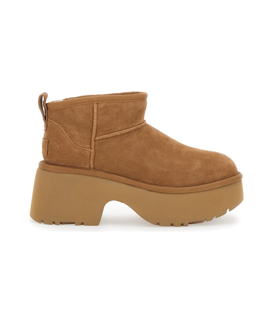 ショートブーツ・ブーティ UGG Brown 'Ultra Mini New Heights' Boots in Suede Woman UGG Brown 'ultra Mini New Heights' Boots In Suede Woman