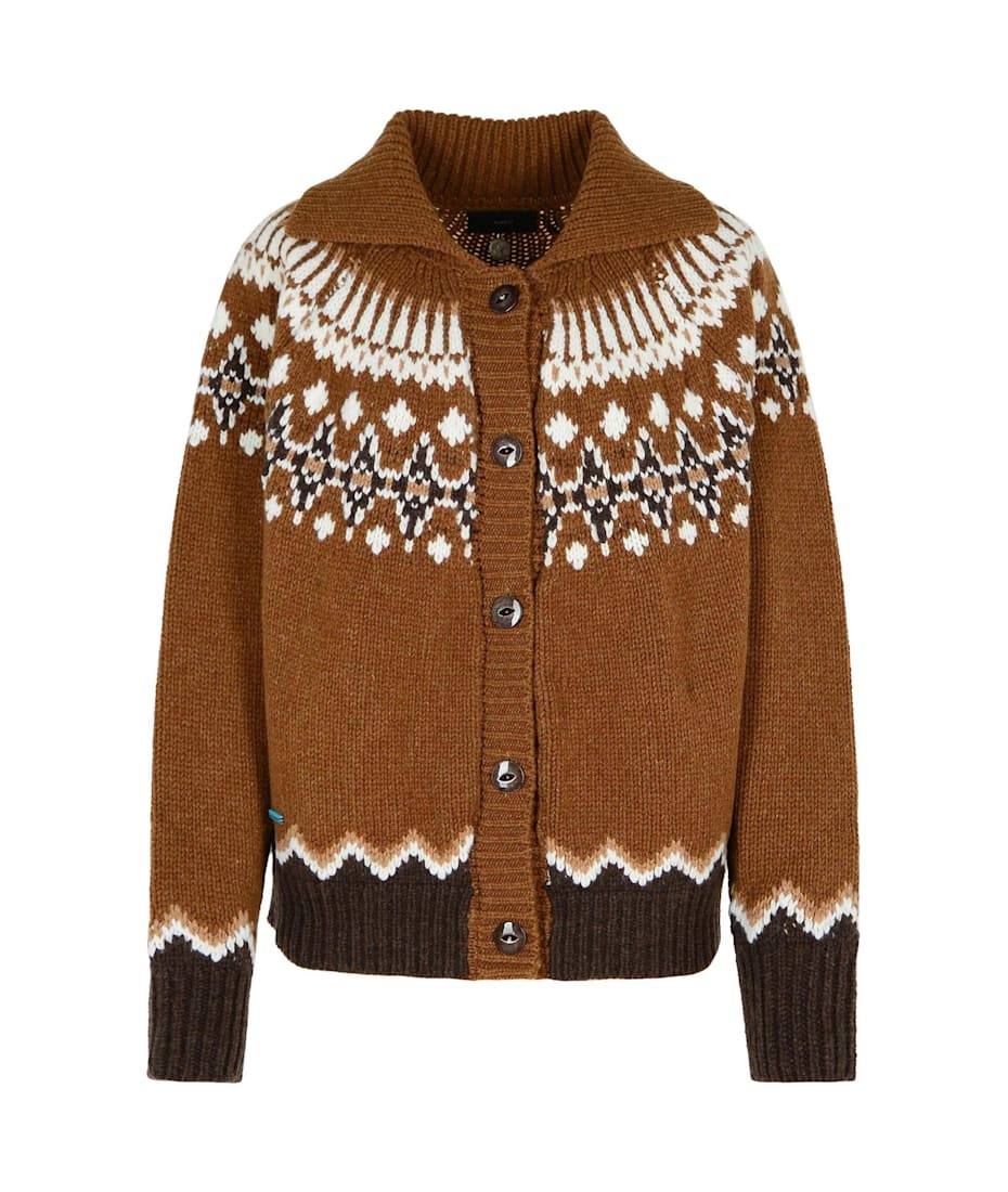 Alanui Fair Isle Intarsia Knitted Buttoned Cardi Coat italist