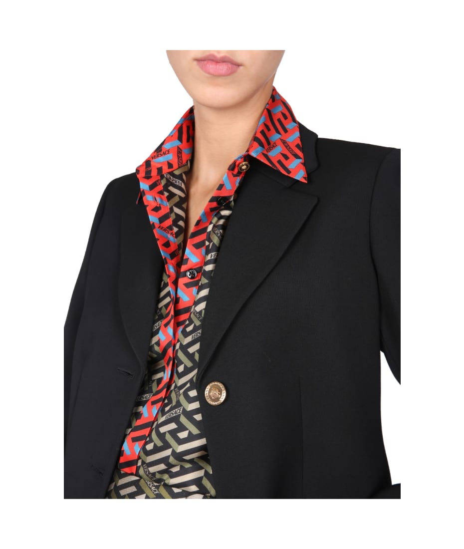 ジャケット VERSACE JACKET WITH MEDUSA BUTTON (1001728_1A017981B000) Versace Jacket With Medusa Button | italist