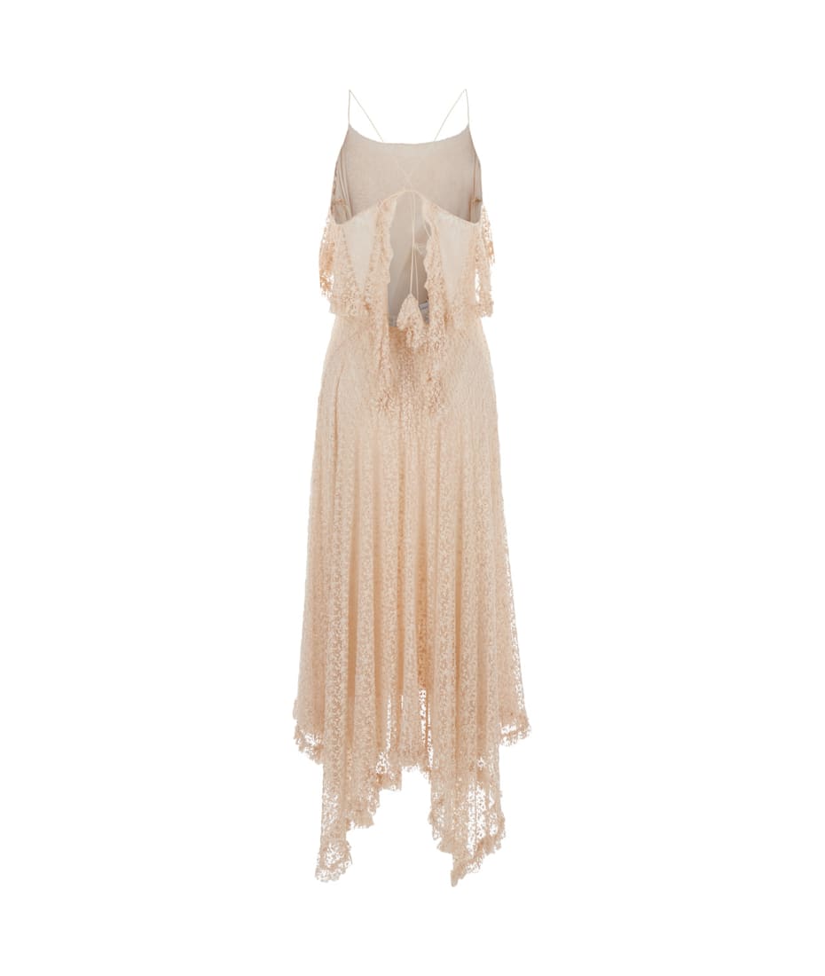 Philosophy di Lorenzo Serafini Pink Long Dress With Crossed Straps On The Back In Lace Woman | italist, ALWAYS LIKE A SALE Philosophy di Lorenzo Serafini Pink Long Dress With Crossed Straps On The Back In Lace Woman | italist, ALWAYS LIKE A SALE