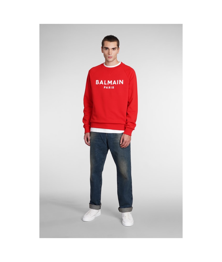 Balmain Sweatshirt In Red Cotton italist