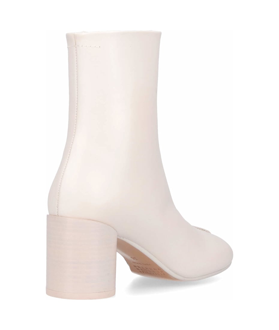 ショートブーツ・ブーティ MM6 Maison Margiela Ivory leather ankle boots Anatomic faux leather ankle boots in white - MM 6 Maison