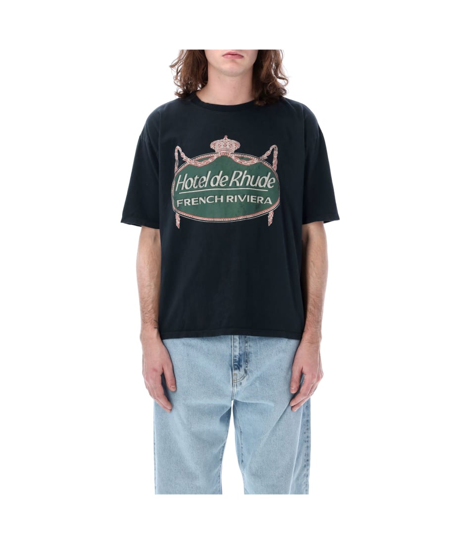 【関税込み】Rhude ブラック Riviera Tシャツ Rhudeのブラック Riviera Tシャツがセール中