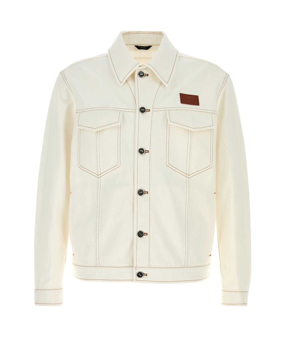 ジャケット FENDI White FF denim jacket Fendi White Denim Jacket | italist