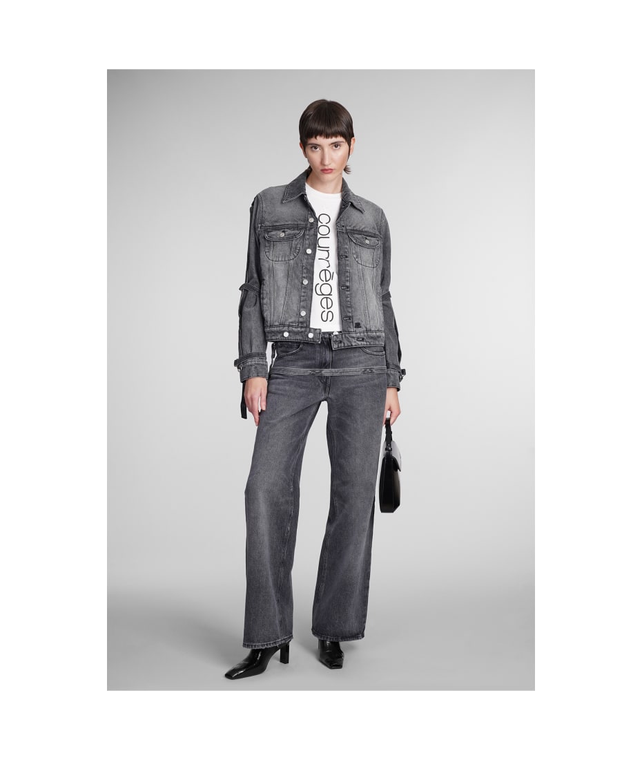ジャケット COURREGES Women Outer 391639 423DBL133DE0009 GREY Courrèges Denim Jackets In Grey Cotton | italist