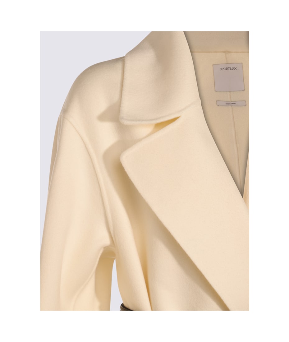 SportMax White Wool Abate Coat | italist