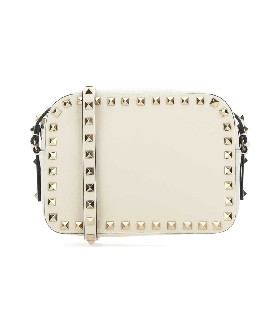 【関税&送料込】Valentino Garavani Ivory Leather Rockstud Ha Valentino Garavani Ivory Leather Rockstud Shoulder Bag