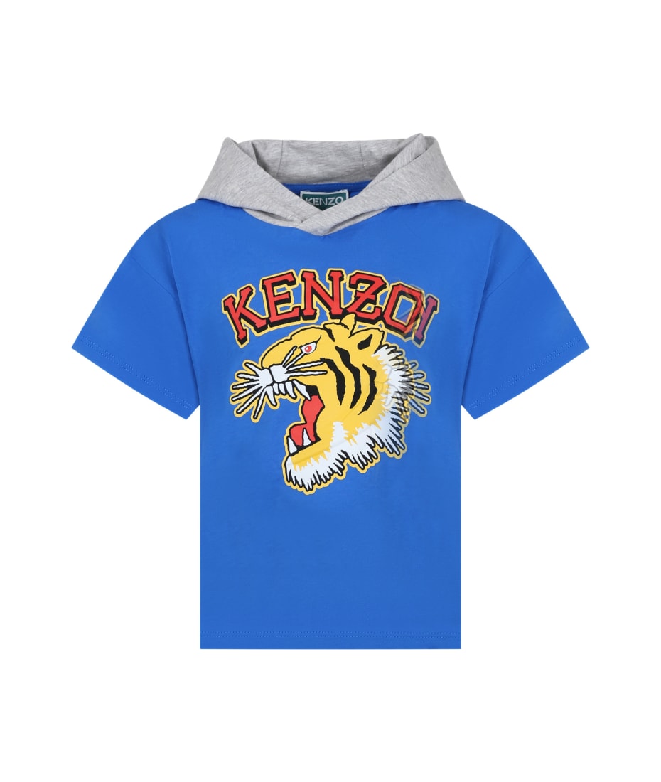 Kenzo Kids tiger-print short-sleeved T-shirt - White