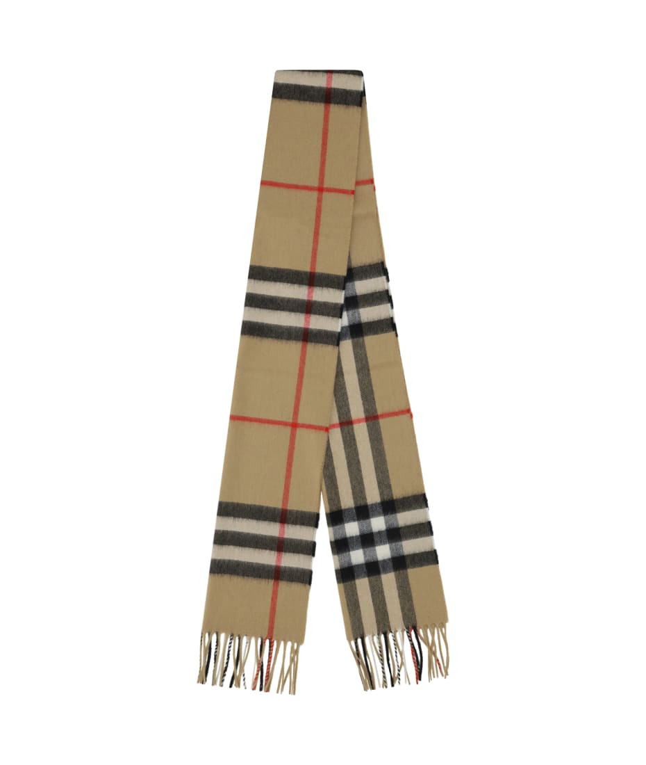 【関税&送料込】Burberry Sand Cashmere Scarf Badge Check Cashmere Scarf in Sand | Burberry® Official