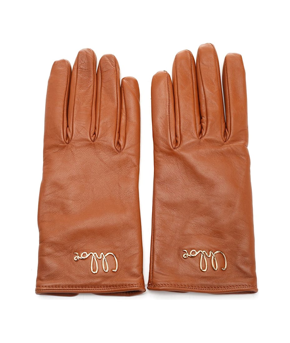 手袋 CHLOE'  Chloe' \"Chloe Iconic\" gloves Chloé The Chloé Iconic Gloves In Leather in Black | Chloé US
