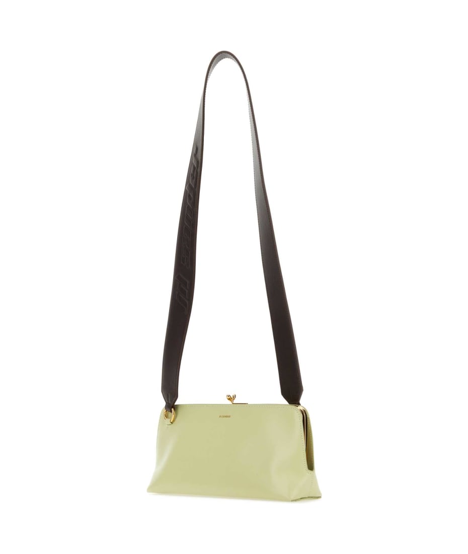 【関税&送料込】Jil Sander Pastel Green Leather Shoulder Bag Jil Sander Pastel Green Leather Small Goji Shoulder Bag