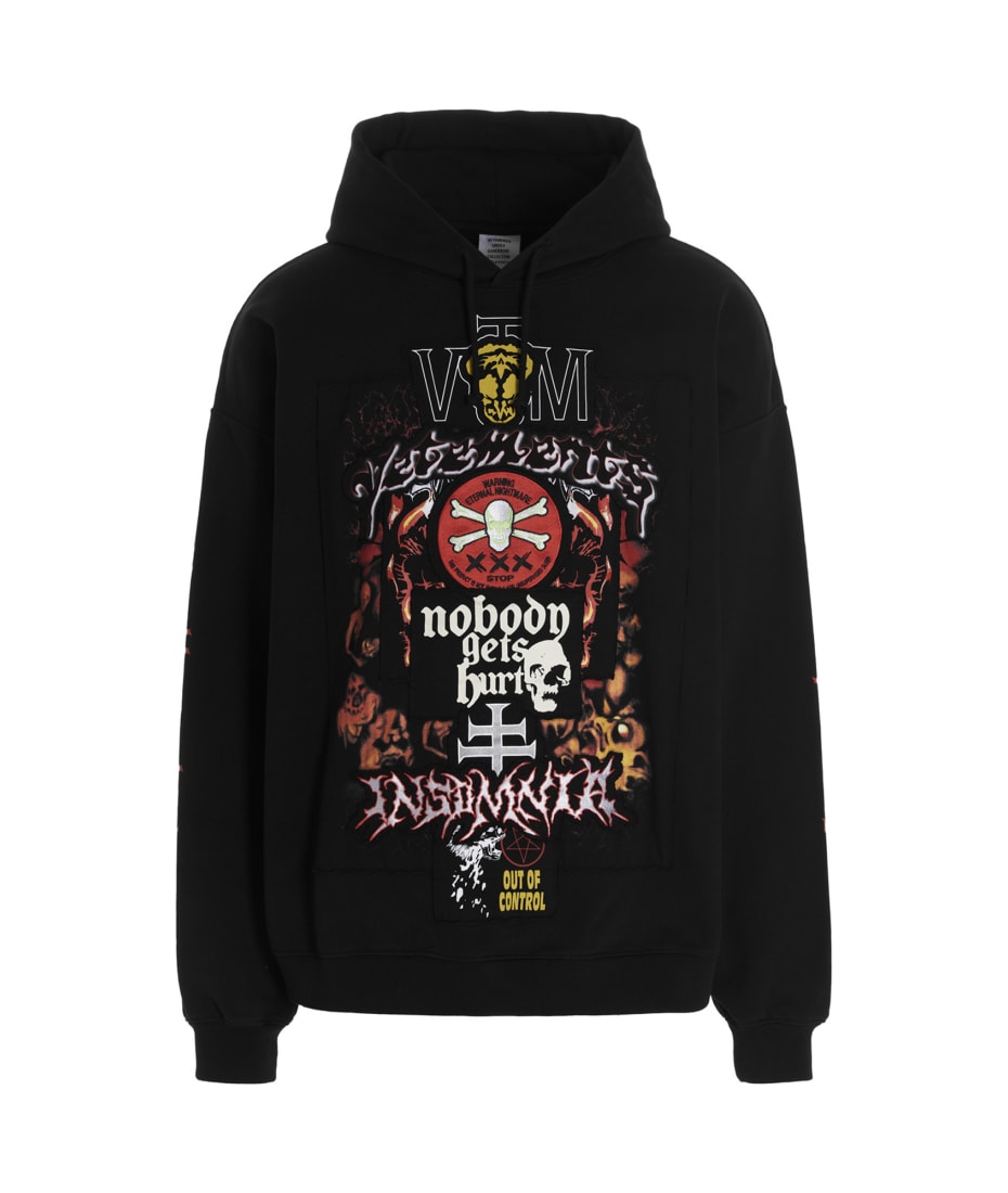 ●BC in GHETTO PAIN VETEMENTS 'metal Patched' Hoodie | italist