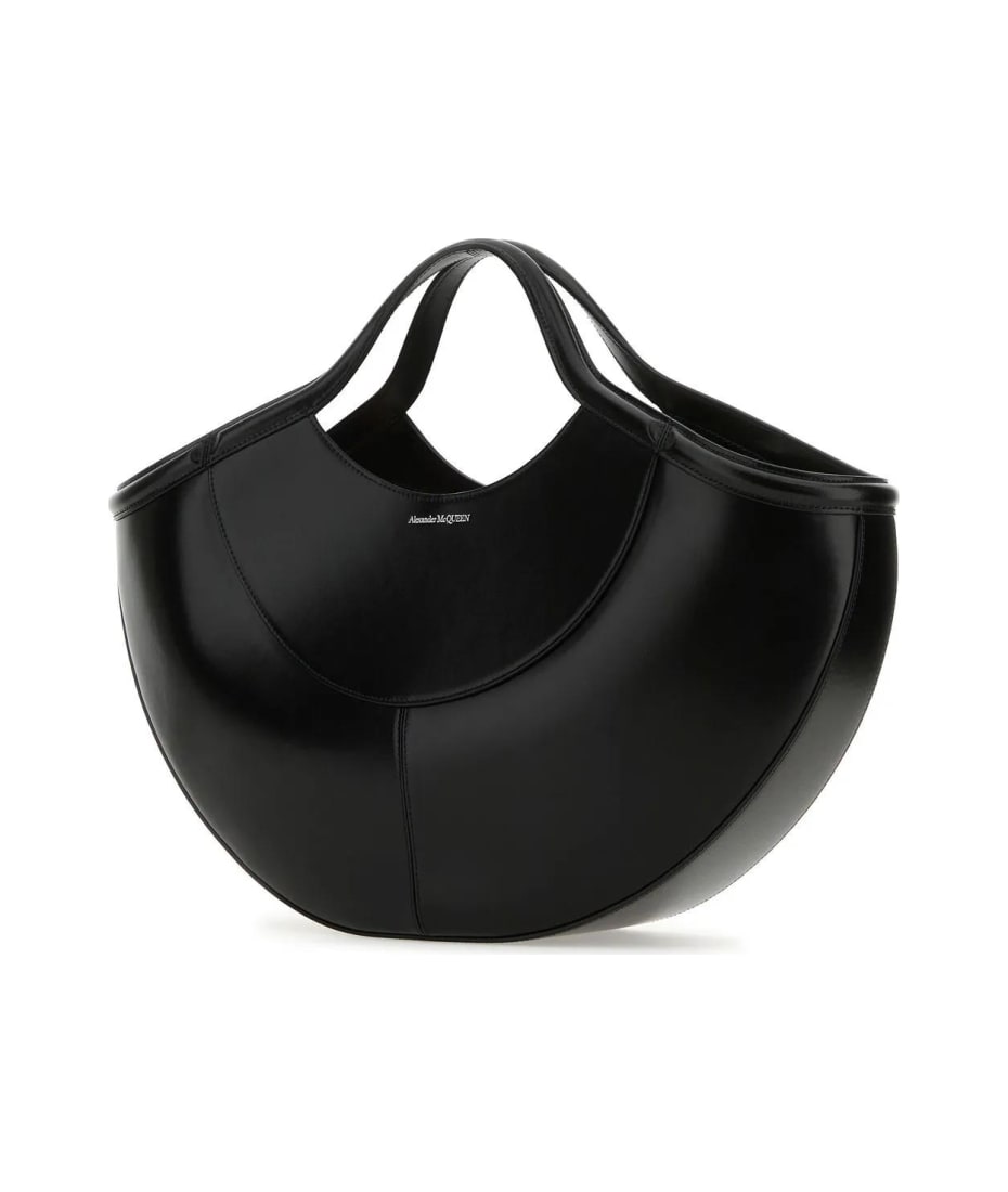 トートバッグ alexander mcqueen Black leather shopping bag Alexander McQueen Black Leather Shopping Bag | italist