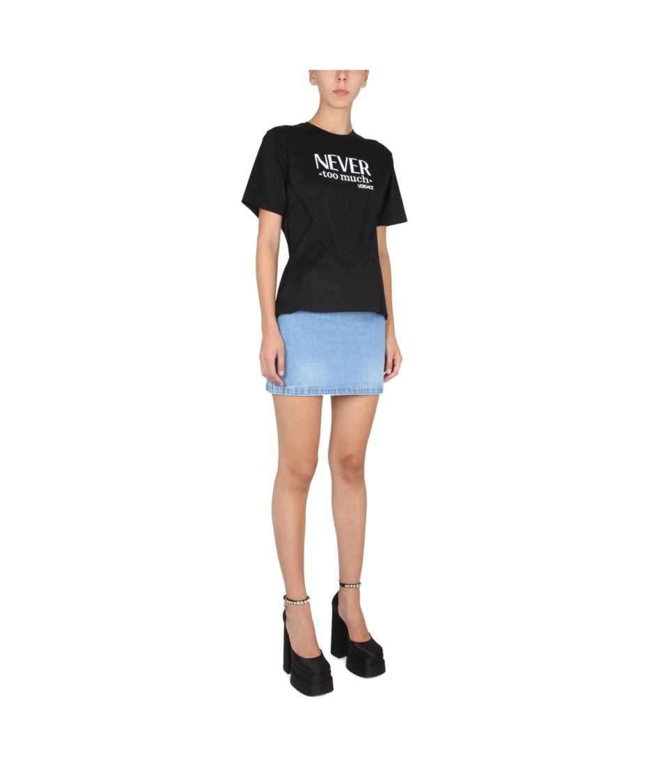 Tシャツ・カットソー VERSACE \"NEVER TOO MUCH\" COTTON JERSEY CORSET T-SHIRT VERSACE - 