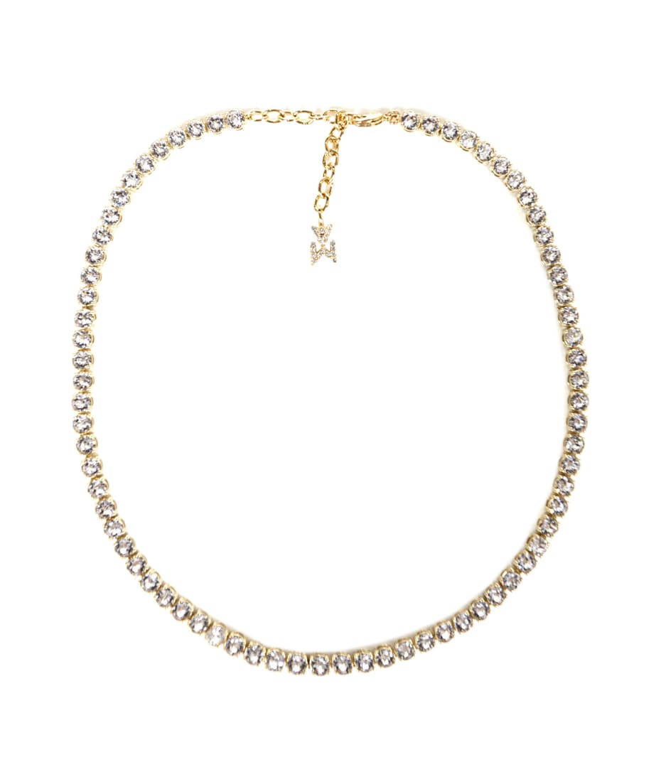 【関税込み】Amina Muaddi シルバー テニスネックレス Amina Muaddi Tennis Necklace | italist