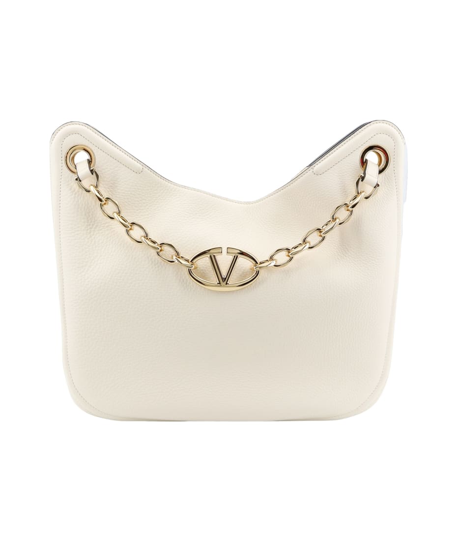 ショルダーバッグ・ポシェット Valentino Garavani Vlogo Gate Grainy Leather Hobo Bag Valentino Garavani Vlogo Gate Grained Leather Hobo Bag