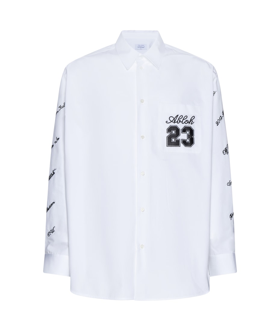 Off-White 23 Logo Oversize Shirt - White Black