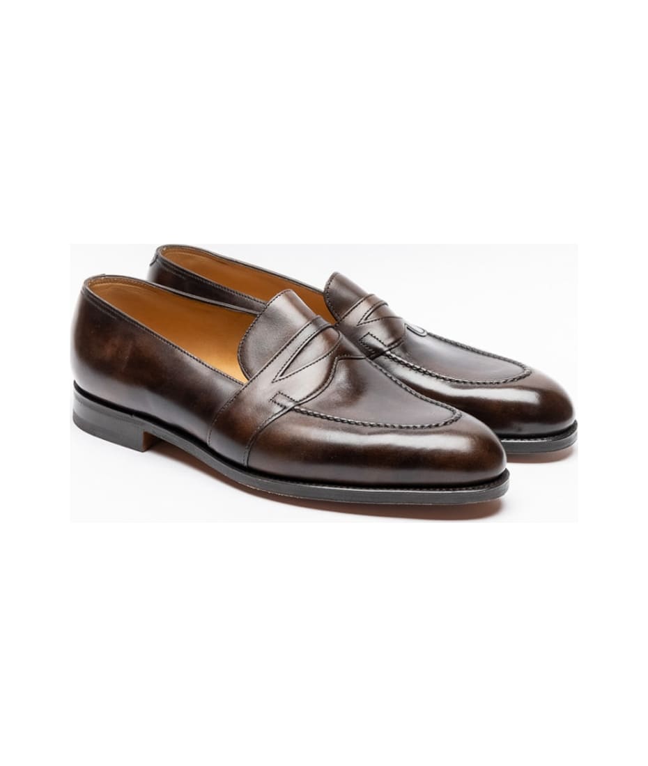 ※KN0318　JOHN LOBB FENCOTE コインローファー John Lobb Fencote Dark Brown Museum Calf Penny Loafer