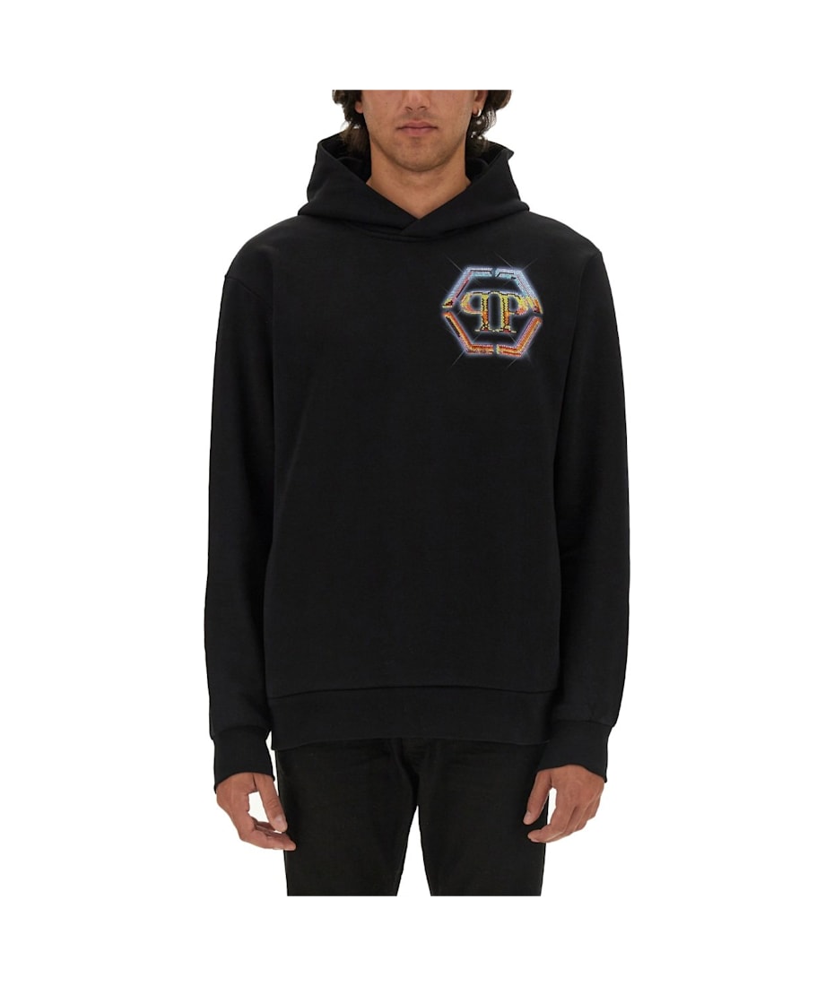 パーカー・フーディ PHILIPP PLEIN FW24 SWEATSHIRT WITH LOGO (MJB3356 PJY002N02) Philipp Plein Hexagon Hoodie | italist