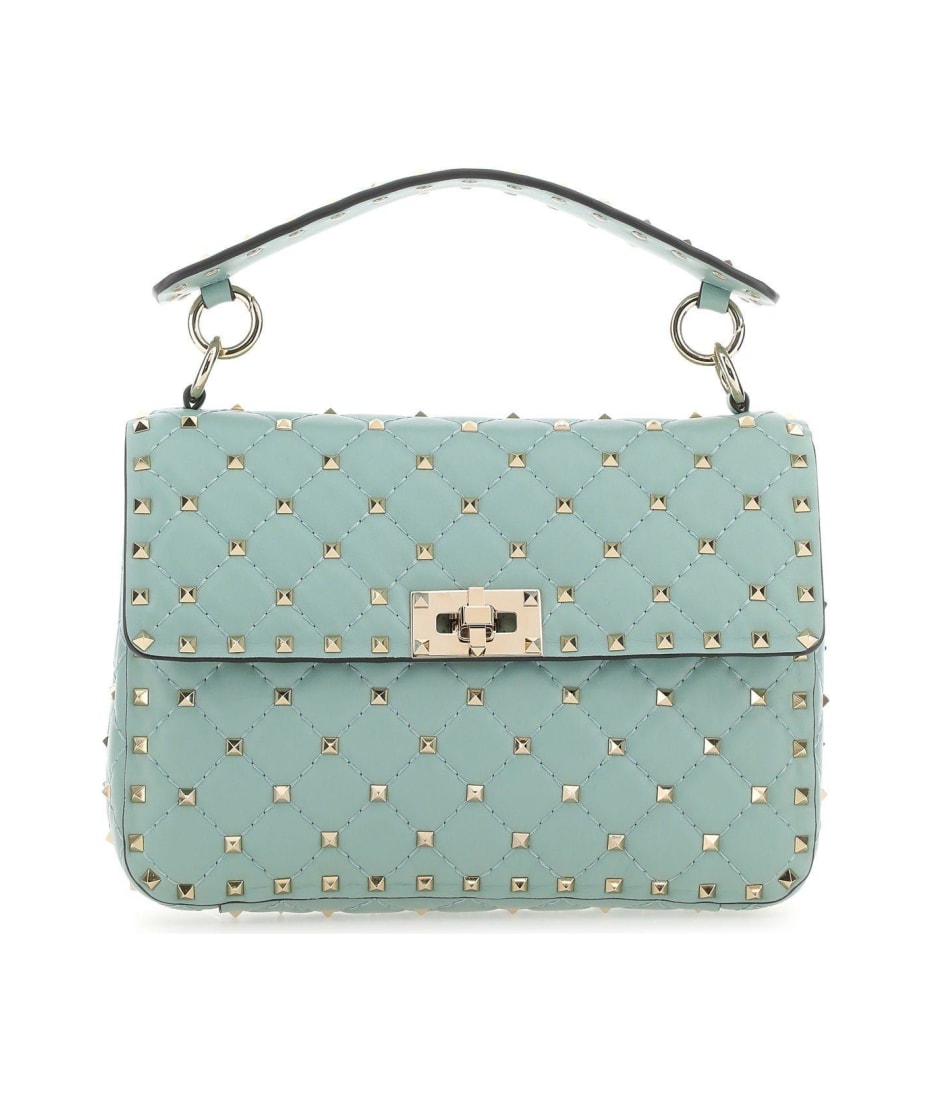 Valentino Garavani Sea Green Leather Medium Rockstud Spike