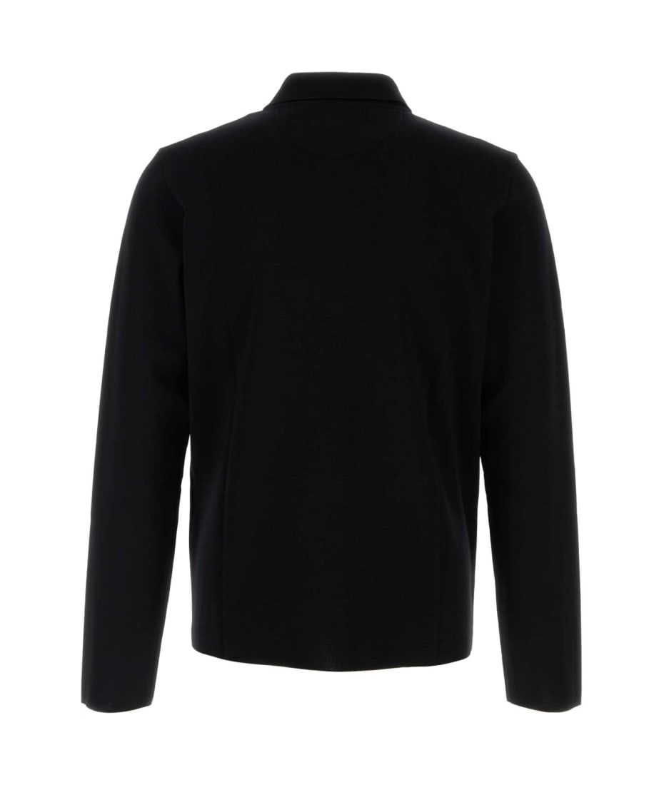 Tシャツ・カットソー VALENTINO FW24 Black wool polo shirt (5V0KP03JAH5 0NO) Valentino Garavani Black Wool Polo Shirt | italist