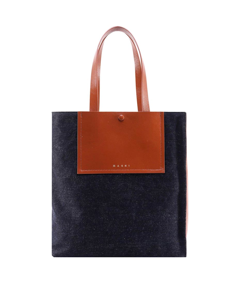 MARNI / MUSEO SOFT/ショルダーバッグ/デニム×レザー/IDG Marni Museo Soft Denim Shoulder Bag | italist