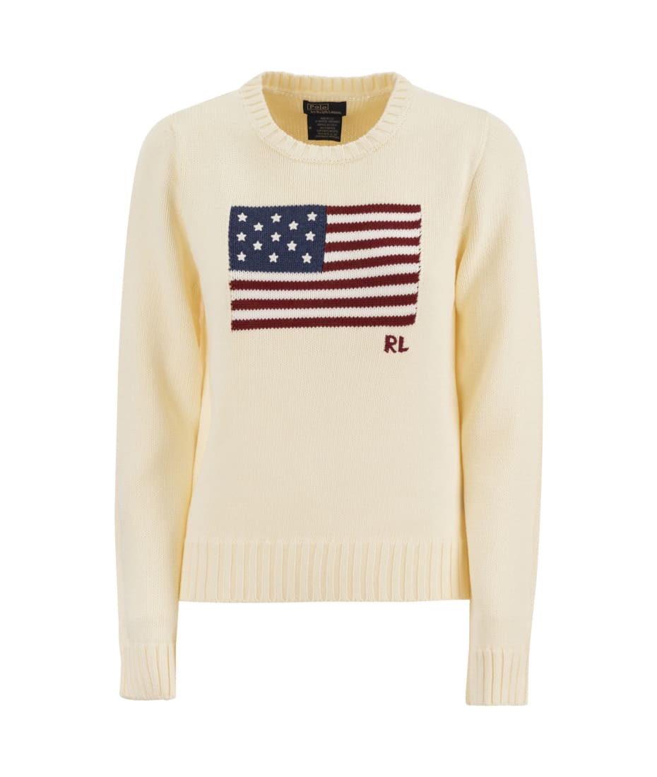 Polo Ralph Lauren Flag Embroidered Knit Sweatshirt | italist