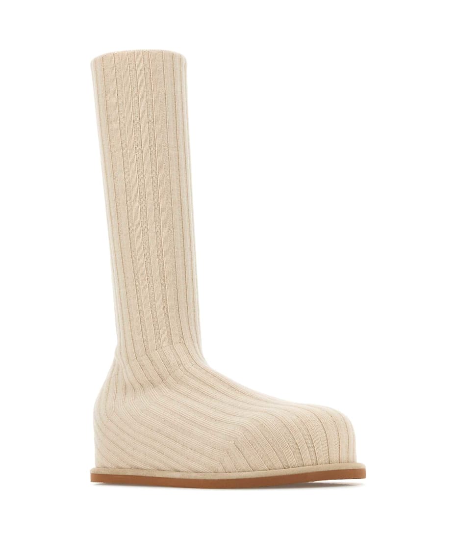 ロングブーツ AMINA MUADDI Sand Fabric Veneda Boots Amina Muaddi Sand Fabric Veneda Boots | italist