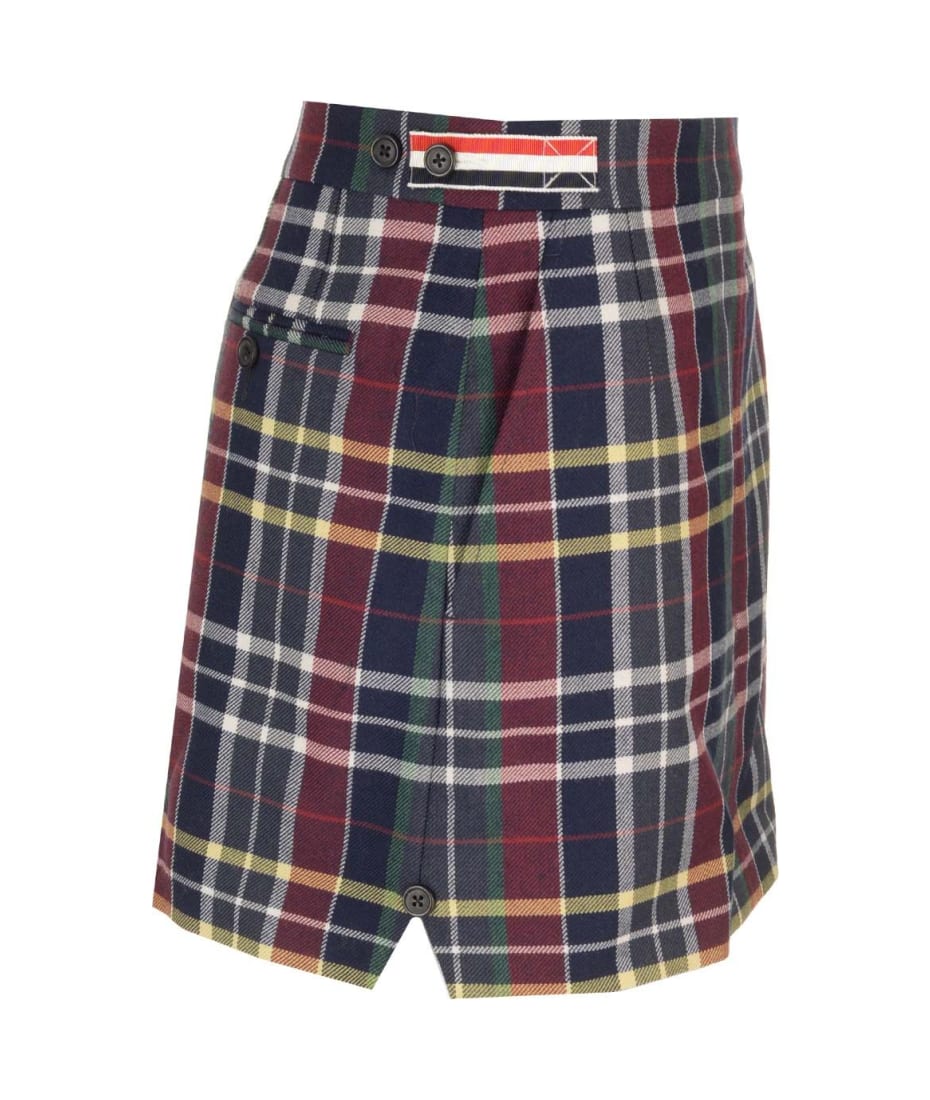ミニスカート THOM BROWNE FW24 Tartan twill skirt (FGCA04AF0651 996) Twill Mini Pleated Skirt | Thom Browne