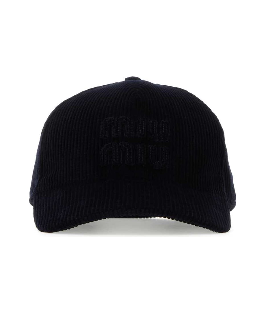 Miu Miu Midnight Blue Corduroy Baseball Cap | italist