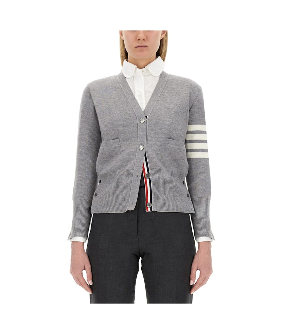 THOM BROWNE V NECK CARDIGAN スウェット カーディガン Wool 4 Bar V Neck Cardigan | Thom Browne