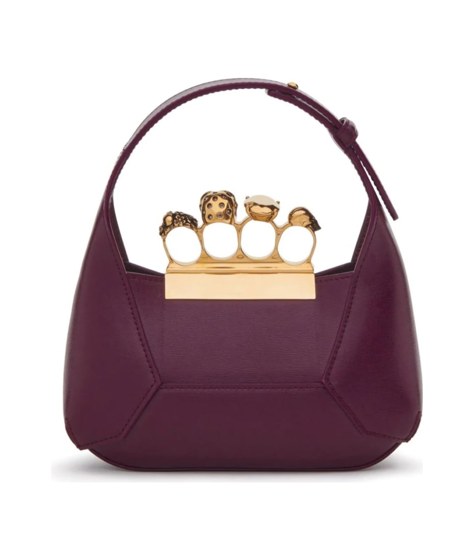 Alexander McQueen Women's Purple Knuckle Clutch (Calf Leather)