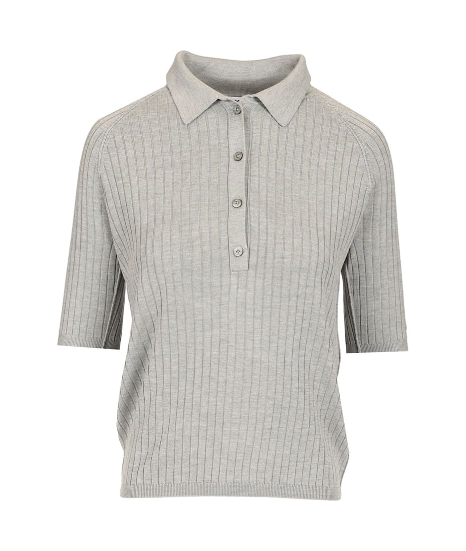Tシャツ・カットソー Acne Studios Ribbed Silk Polo With Classic Collar Acne Studios Ribbed Silk Polo With Classic Collar | ShopSimon