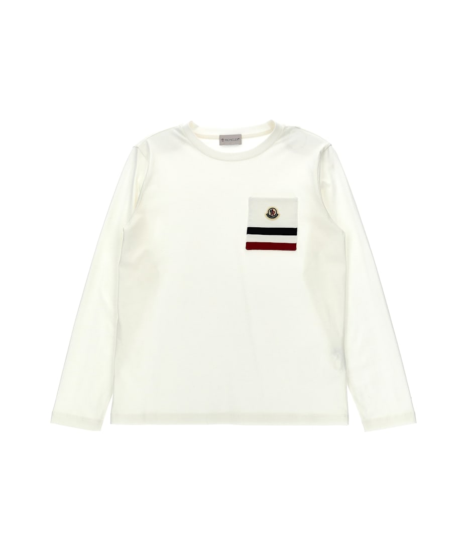【MONCLER】T-SHIRT WITH POCKET●8C0002089A4U999 Black patch-pocket cotton T-shirt Moncler - women - MONCLER