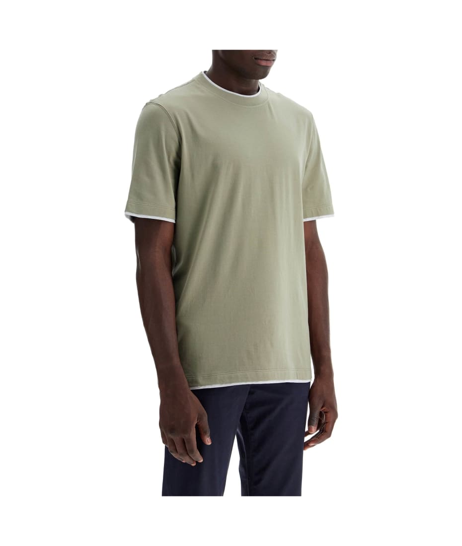 【関税＆送料込み】Brunello Cucinelli Layered Knit T-Shirt Brunello Cucinelli Layered-effect T-shirt | italist, ALWAYS