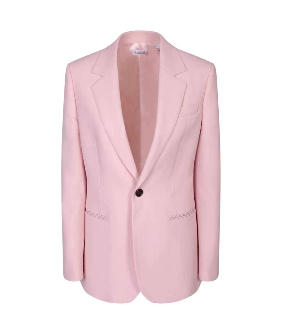 VIP【送料無料・関税込み】Burberry Pink Tailored Wool Jacket Burberry Tailored Jacket In Wool | italist