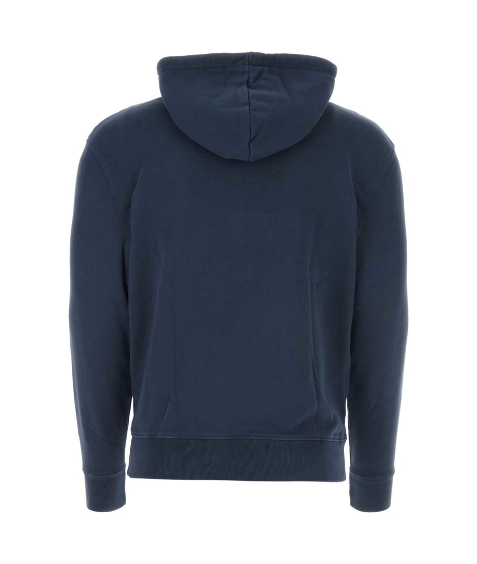 【関税&送料込】Maison Kitsune Navy Blue Cotton Sweatshirt SPEEDY FOX PATCH COMFORT SWEATSHIRT | Maison Kitsuné