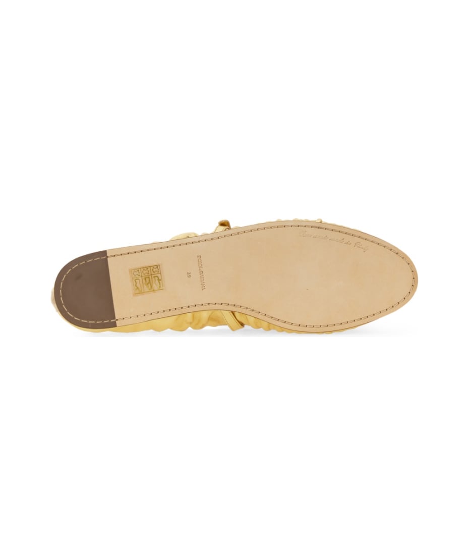 【関税&送料込】Dolce & Gabbana Mordore Nappa Ballerina Dolce & Gabbana Nappa Mordore Ballet Flats in Natural | Lyst