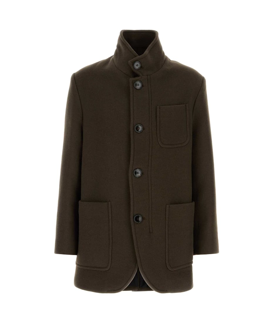 Ami Alexandre Mattiussi Brown Wool Coat | italist