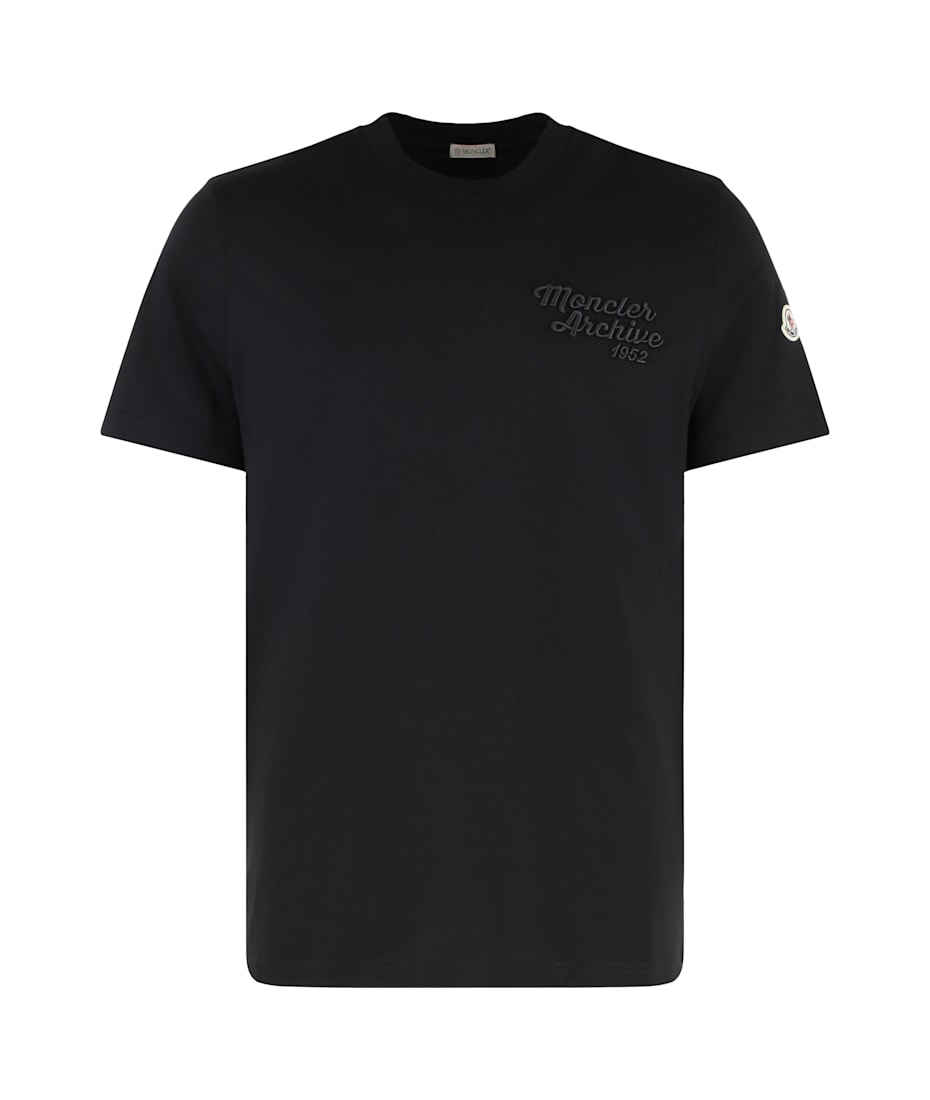 美品【 MONCLER 】モンクレール　異素材ロゴ文字シャツ Moncler Logo Cotton T-shirt | italist