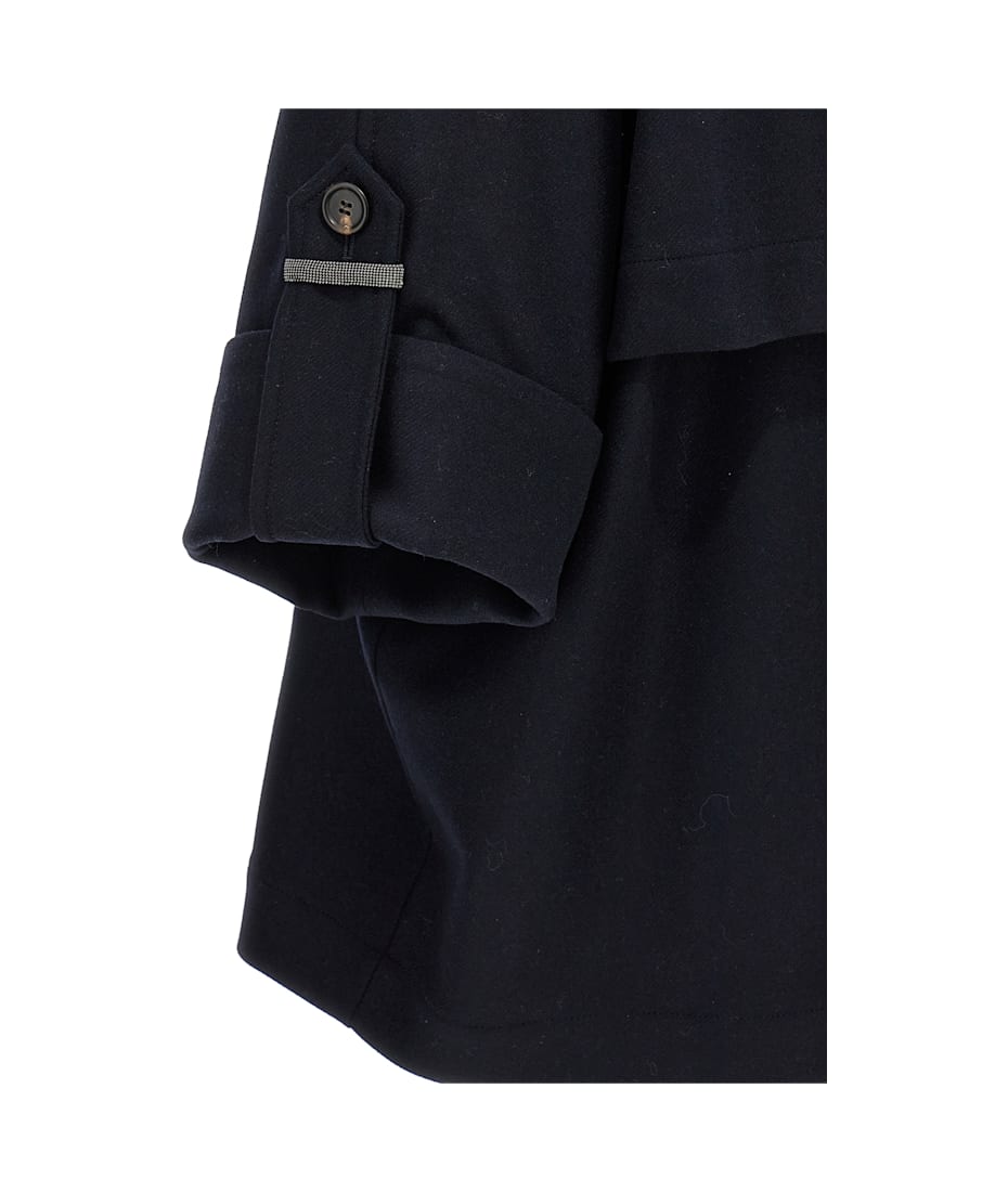 トレンチコート Brunello Cucinelli Shiny Cuff Details' Caban Coat Brunello cucinelli 'shiny cuff details' caban coat available