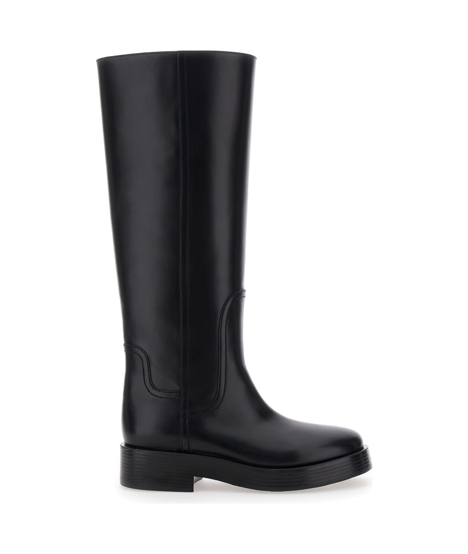 Casadei 'charlie' Black Knee High Boots In Leather Woman italist