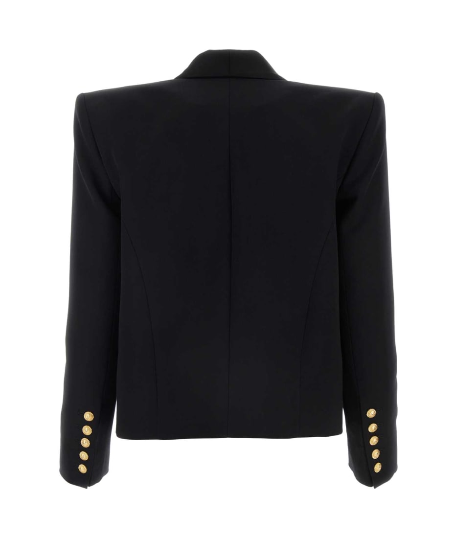 ジャケット BALMAIN FW25 Black wool blazer (FF1SI505WB08 0PA) Balmain One-button wool blazer | REVERSIBLE