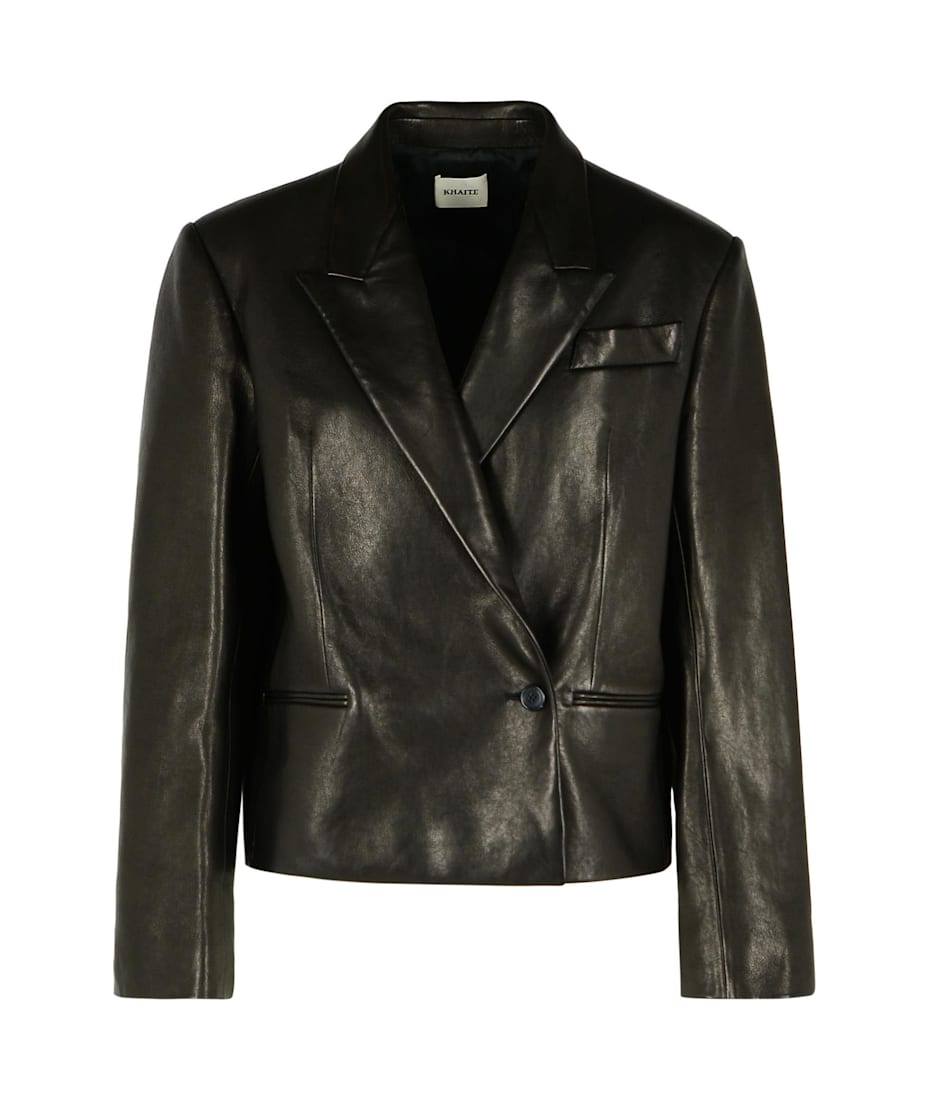 【送料&関税込】Khaite tanni Black Leather Jacket Khaite 'tanni' Black Leather Jacket | italist