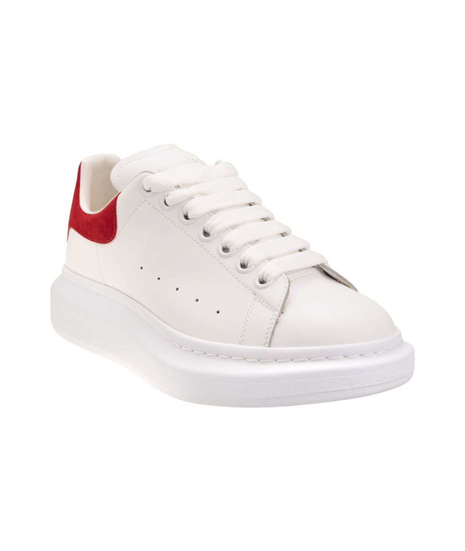 Oversized Sneaker in White/Lust Red