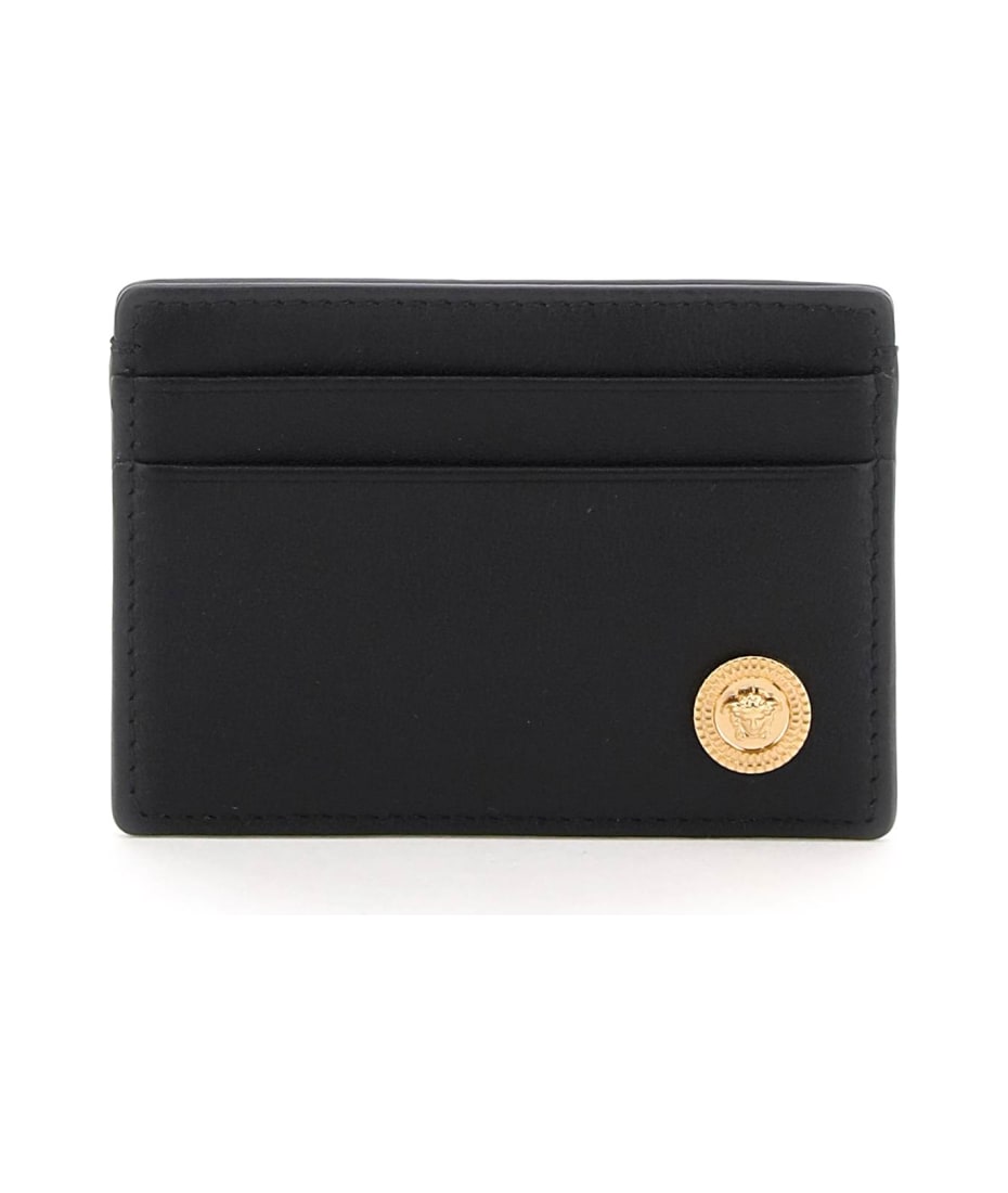 Versace Men's Money Clip Bifold Wallet - Black Versace Gold One-Size