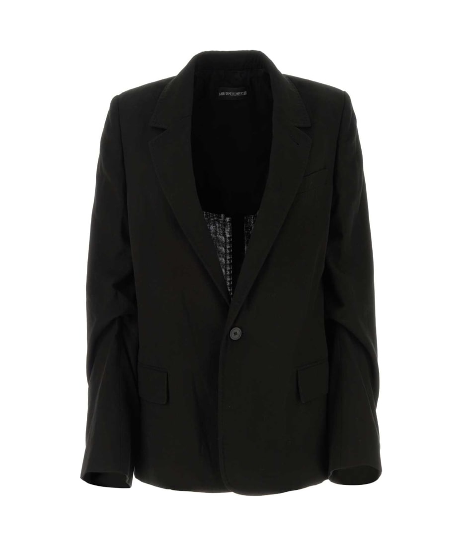 ジャケット Ann Demeulemeester Black cotton Renske blazer Ann Demeulemeester Black Cotton Renske Blazer | italist