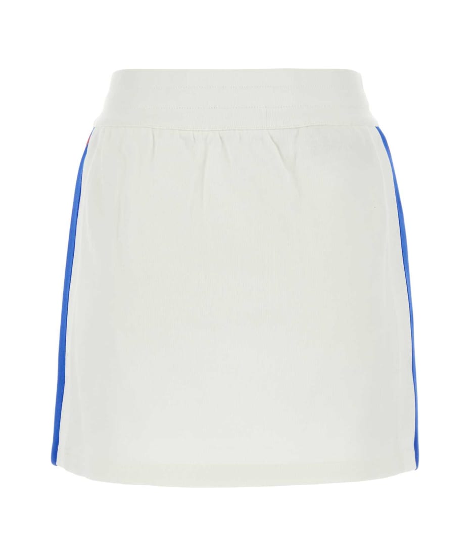 スカート GUCCI White Jersey Mini Skirt Gucci Women Jersey Mini Skirt With Web Stripe In White